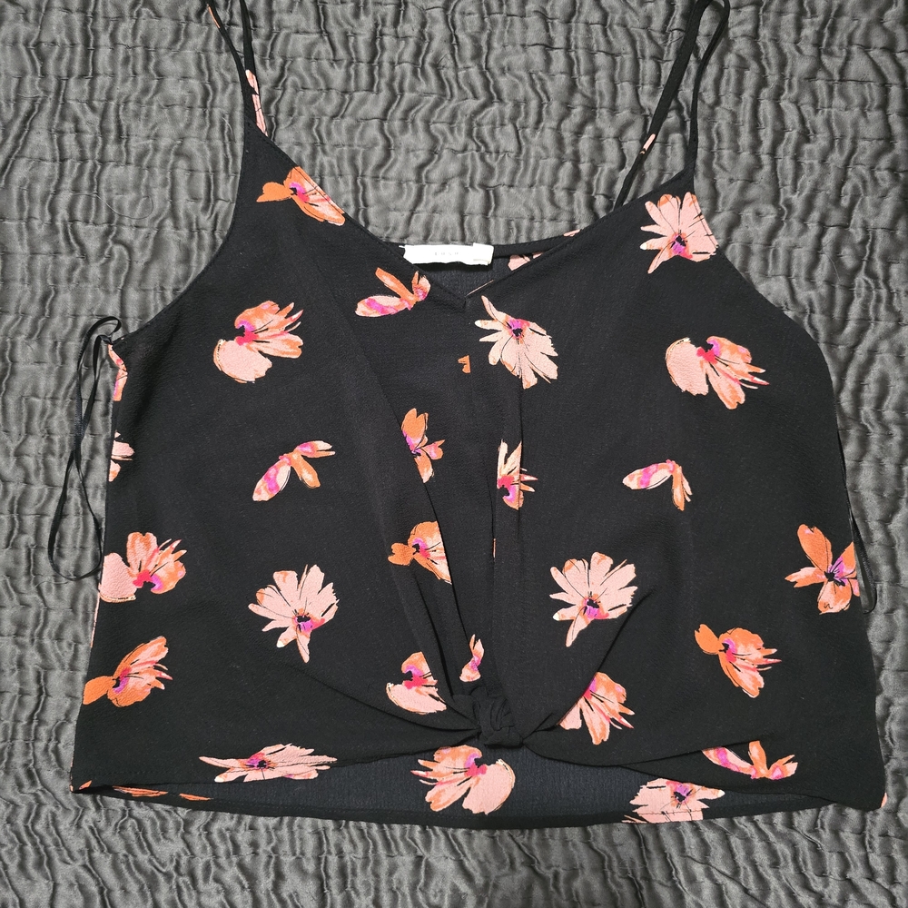 Lush Black and Pink Floral Camisole